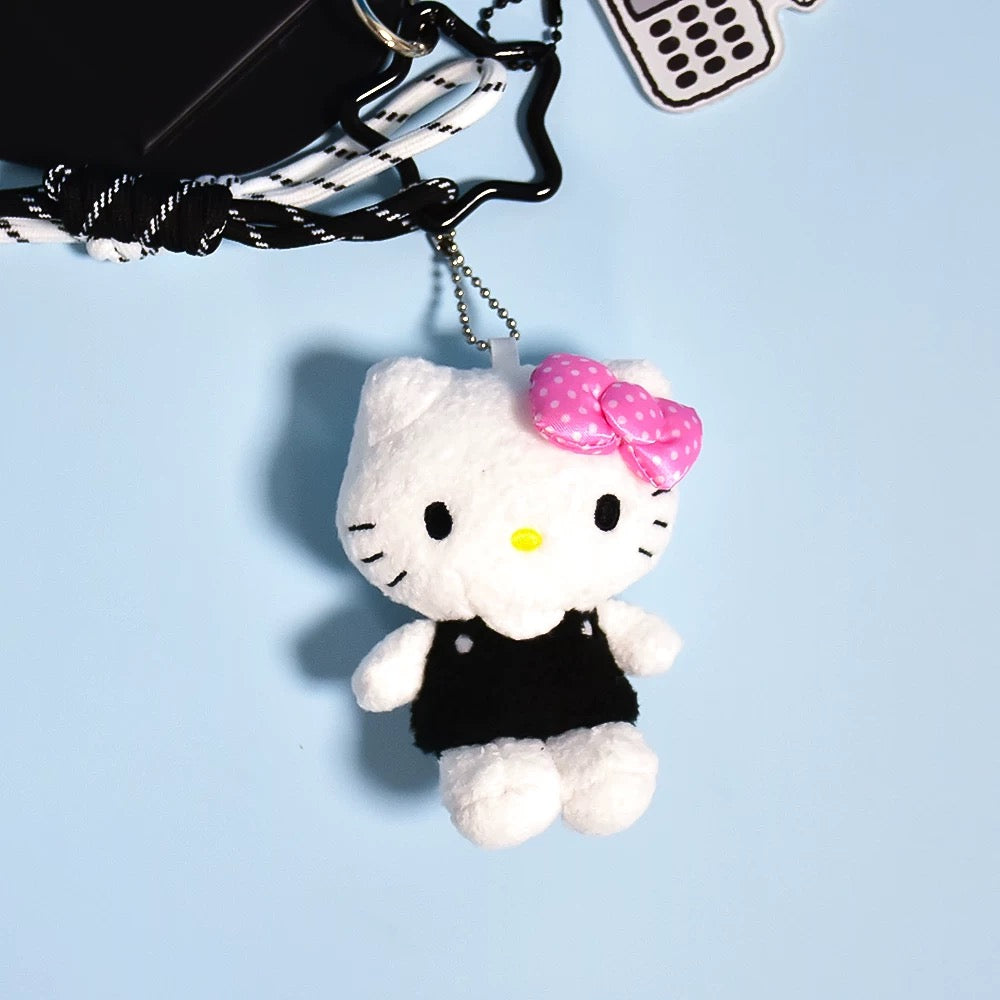 Miniso x Sanrio | Hello Kitty Black & White Mascot with Star Carabiner & Card Holder
