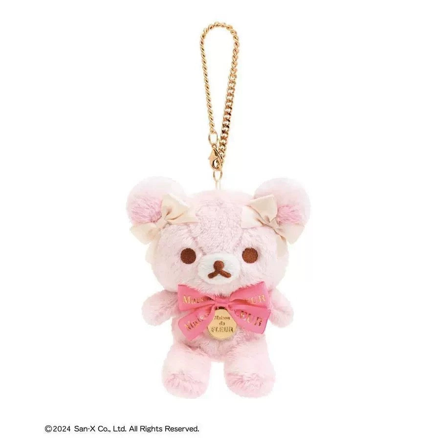 San-X | Rilakkuma Store Exclusive - Maison de FLEUR x Korilakkuma Collaboration Plush Keychain Pink