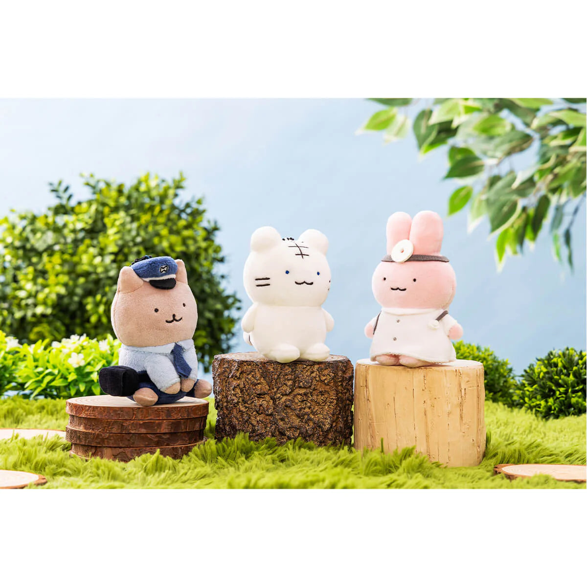 White Tiger and Black Tiger Sitting Petit Mini Plush Mascot Keychai - Doctor Rabbit