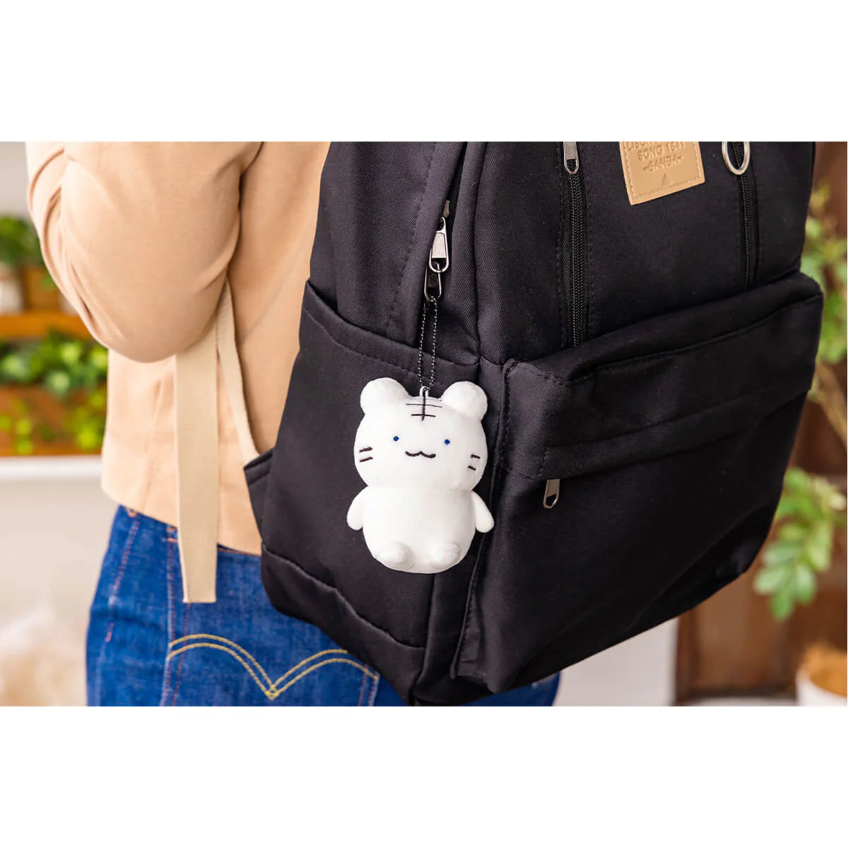 White Tiger and Black Tiger Sitting Petit Mini Plush Mascot Keychai - White Tiger