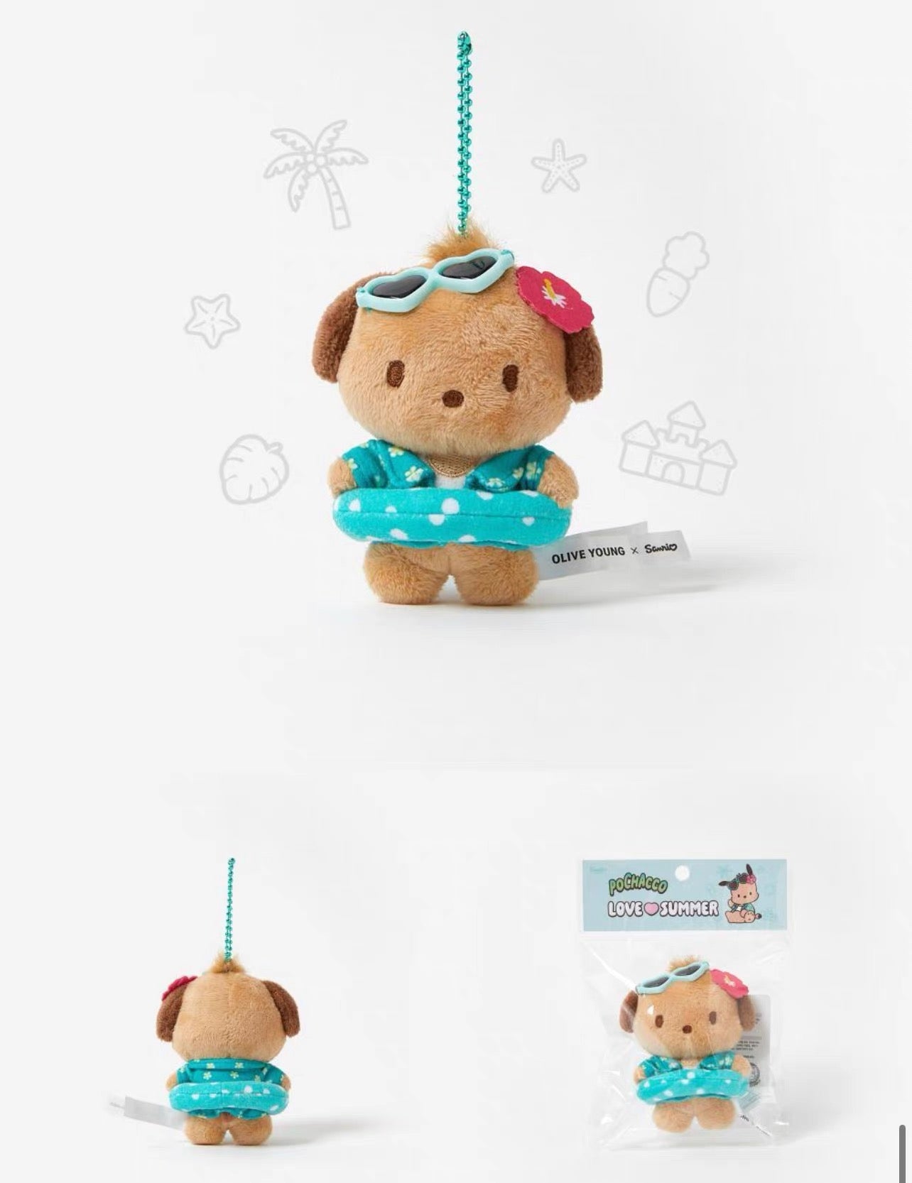 OLIVE YOUNG x Sanrio | Sanrio Characters Love Summer Tanned Mascot - Pochacco