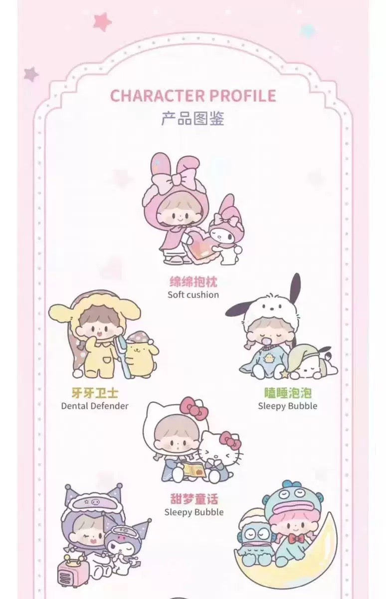 Sanrio | Sanrio Characters x zZoton Preparation Before Bedtime Series Toy Figures Blind Box (6+1 Type)