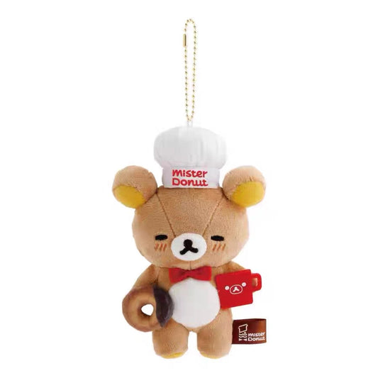 San-X | Rilakkuma x Mr. Donut Donut Makumaku Hanging Plush Toy - Rilakkuma