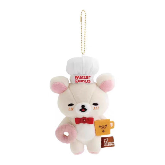 San-X | Rilakkuma x Mr. Donut Donut Makumaku Hanging Plush Toy - Korilakkuma