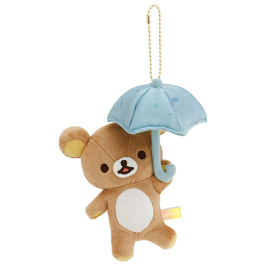 San-X |  Rilakkuma Rainy Day to Sunny Theme - Hanging Plush Toy - Rilakkuma With Umbrella MO97801