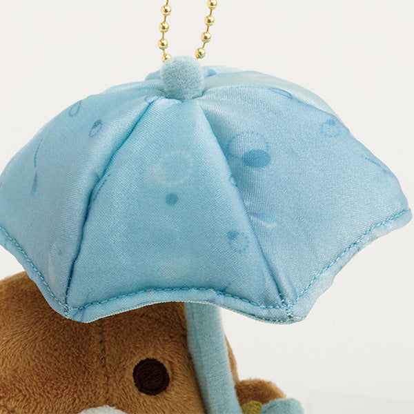 San-X | Rilakkuma Rainy Day to Sunny Theme - Hanging Plush Toy - Rilakkuma With Umbrella MO97801