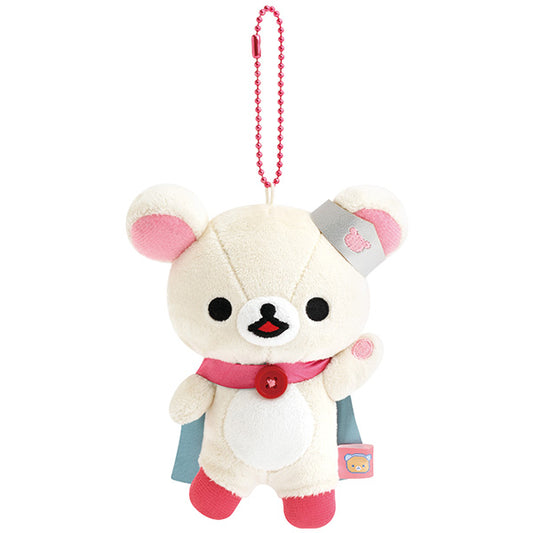 San-X | Rilakkuma Gaming Rilakkuma Theme Hanging Plush Toy - Strawberry Hero Korilakkuma MV20101