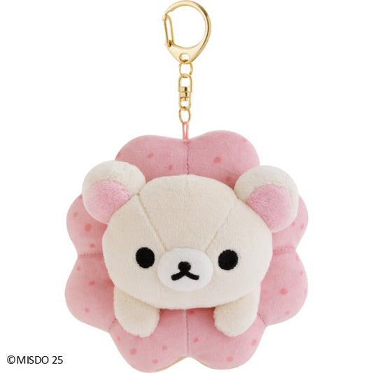 San-X | Rilakkuma x Mister Donut Hanging Stuffed Toy - Korilakkuma (Pon de Strawberry) MV26801