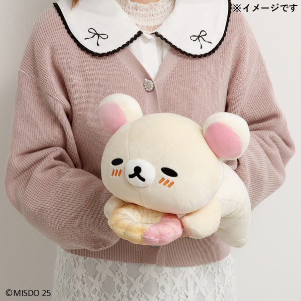 San-X | Rilakkuma x Mr. Donut Donut Makumaku Cushion - Korilakkuma (Strawberry Custard French) MV27601