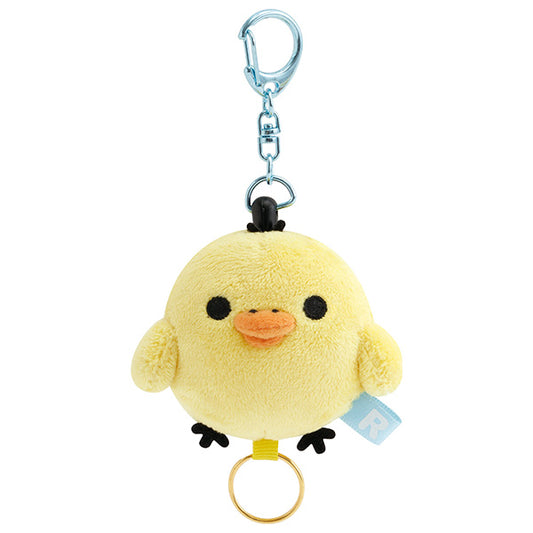 San-X | Rilakkuma Face Plush Reel Keychain - Kiiroitori AB34203