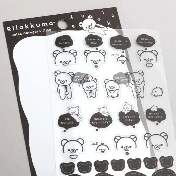San-X | Rilakkuma BASIC RILAKKUMA MONOCHROME Sticker A