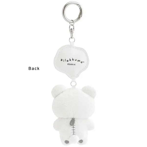 San-X | Rilakkuma BASIC RILAKKUMA MONOCHROME Hanging Plush Toy - Rilakkuma 'I'm hungry')