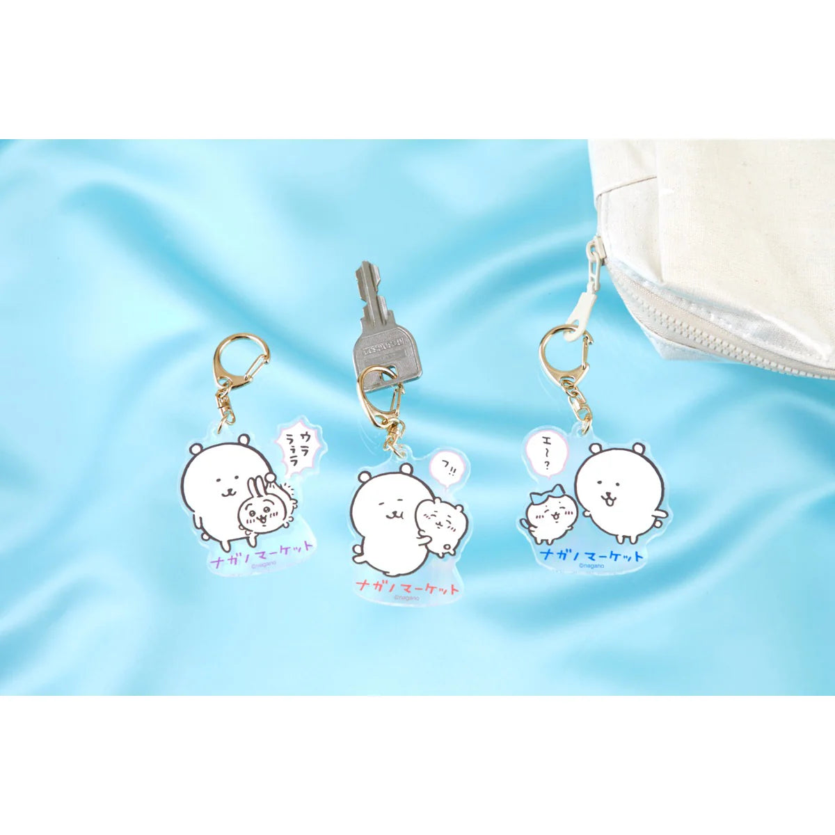 Nagano | Nagano Market Holographic Acrylic Keychain - Chiikawa and Friendly Nagano Bear