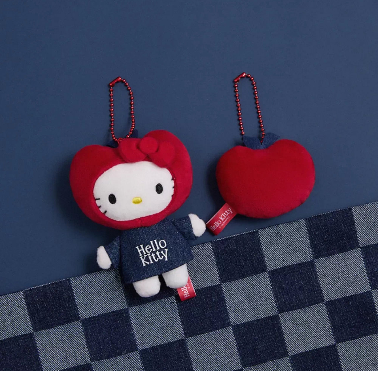 Miniso x Sanrio | Sanrio CHN Limited Hello Kitty with Apple Mascot Twin Pack with Ball Chain