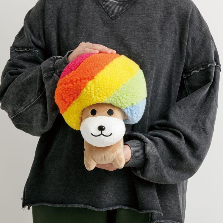 San-X | Characters Friends New Stuffed Toy - Afro Dog (Hair Removable) Sitting Plush Toy MV30001