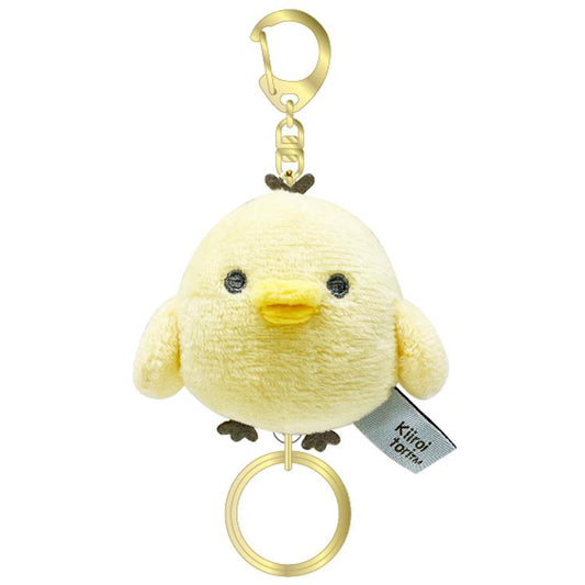 San-X | Rilakkuma Mofumofu Mascot Keychain With Reel - Kiiroitori