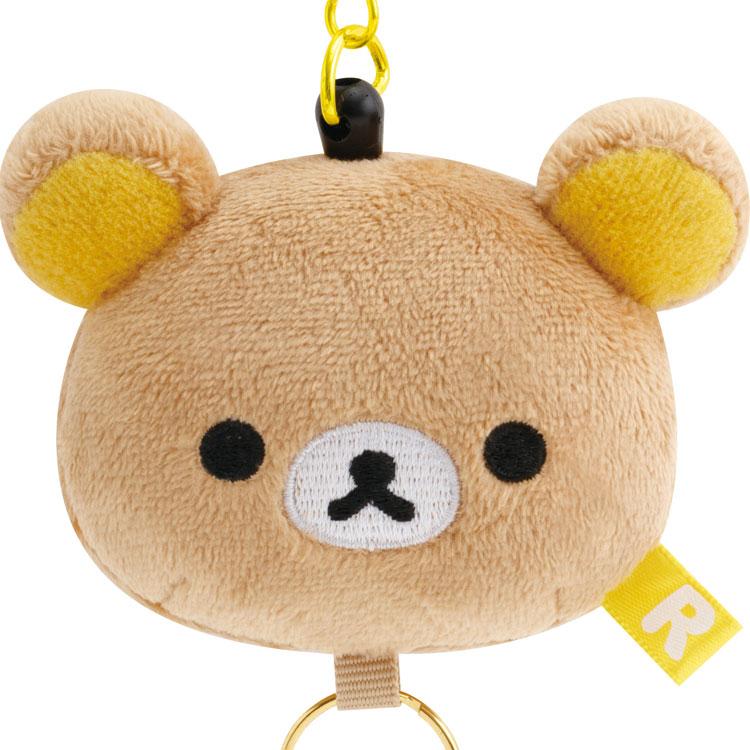 San-X | Rilakkuma Face Plush Reel Keychain - Rilakkuma AB34201