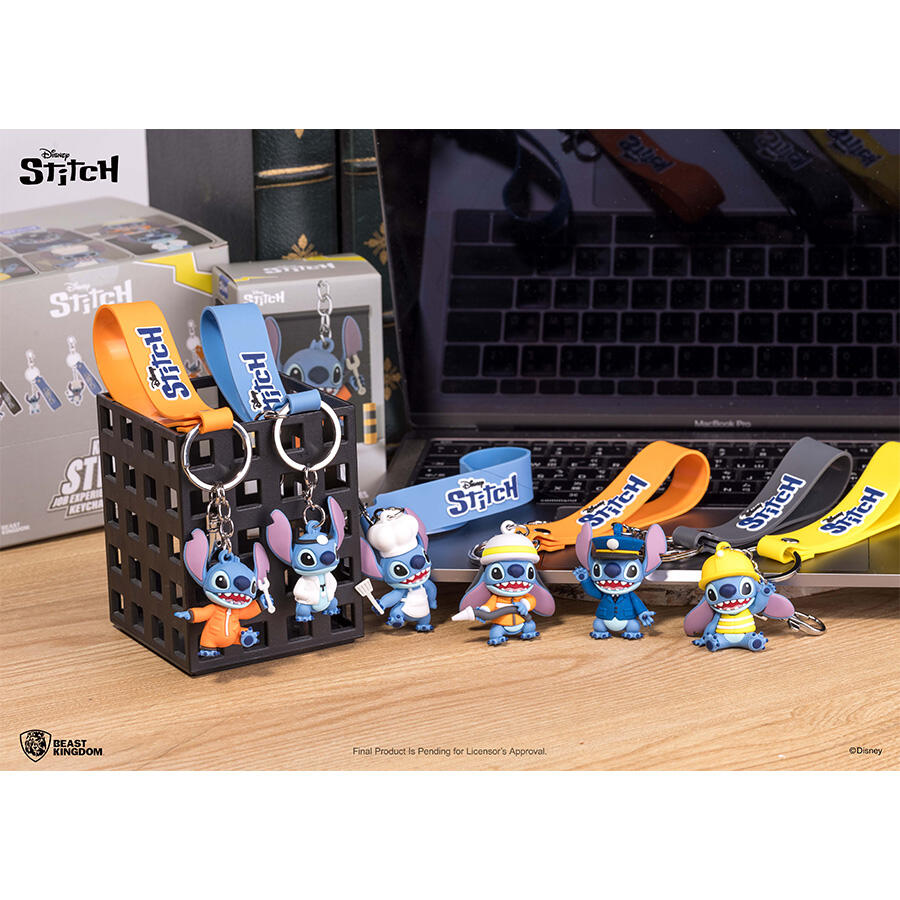 Beast Kingdom Disney Stitch Job Experience Camp Keychain Blind Box (1 Box 6Pcs)