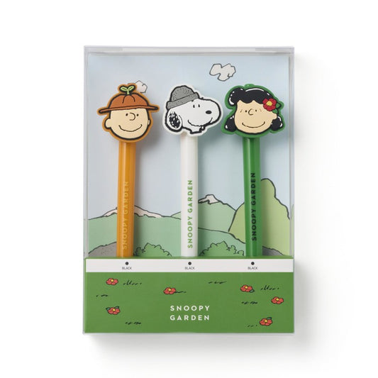 PEANUTS | SNOOPY GARDEN Korea | Gel Pen Set of 3 0.38mm (Black)