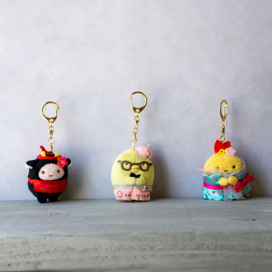 San-X | Sumikko Gurashi Shido Dazaifu Limited Hanging Plush Toy - Tapioka (Cow) MF02701