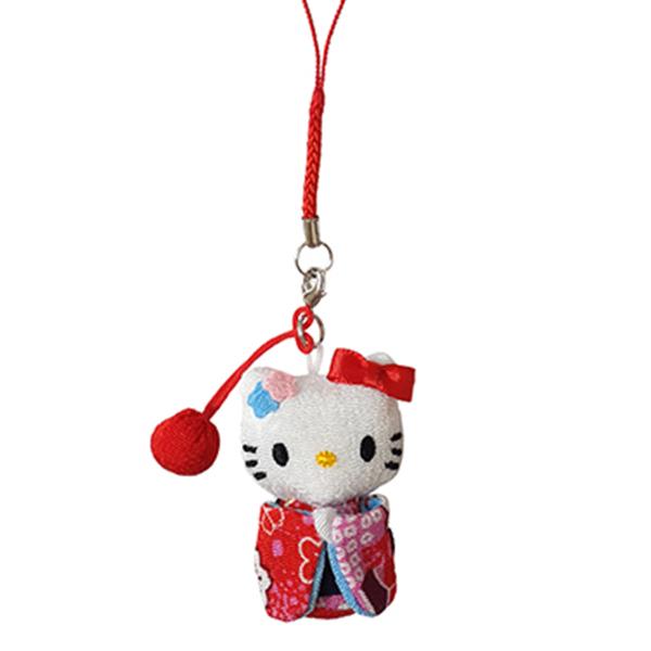 Sanrio | Japanese Doll Chiriman Netsuke - Hello Kitty Kimono Ball Pink