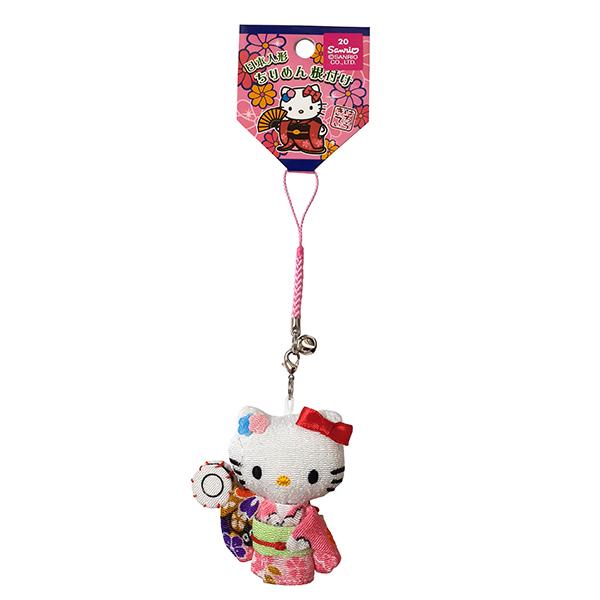 Sanrio | Japanese Doll Chiriman Netsuke - Hello Kitty Kimono Drum Pink