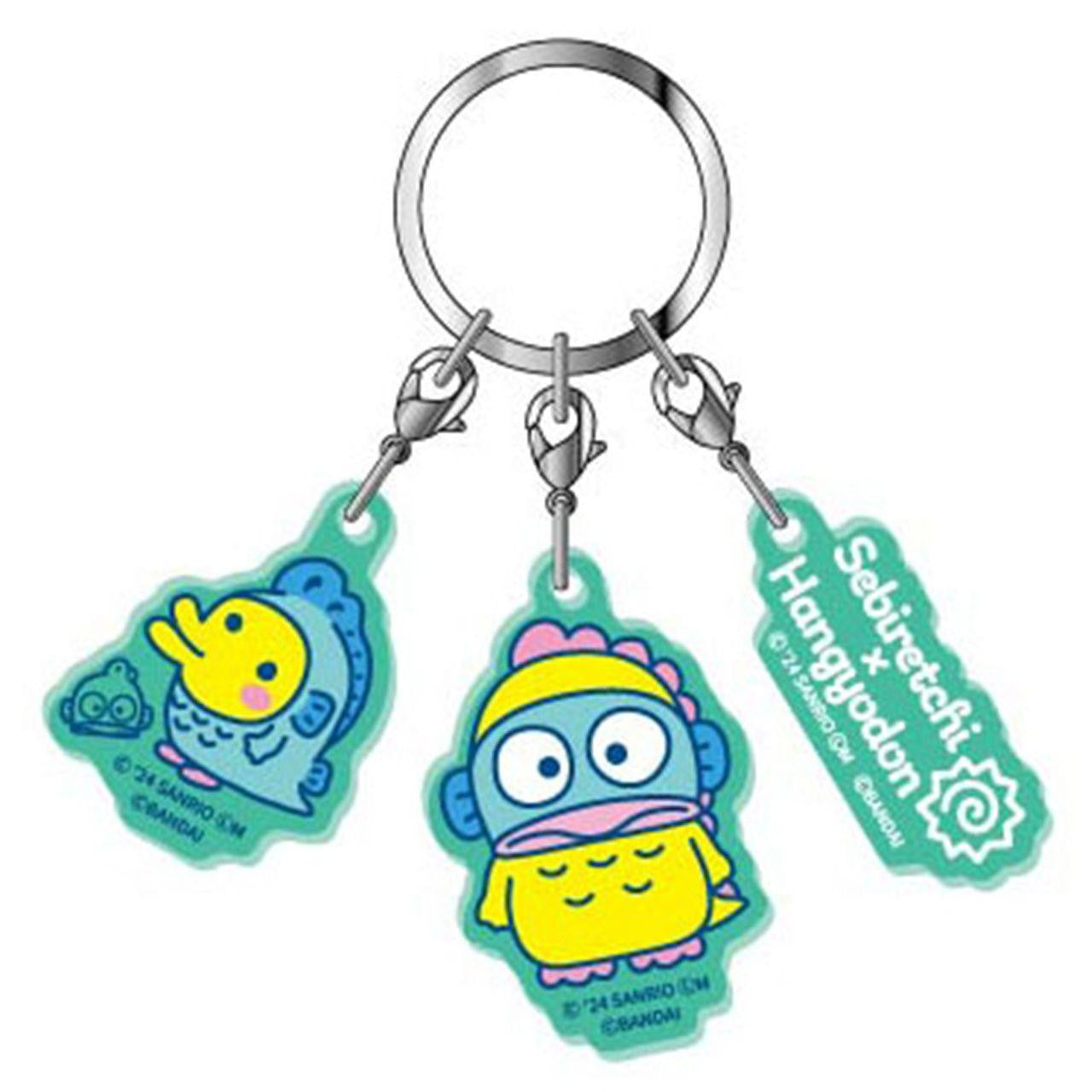 Tamagotchi x Sanrio C | Triple Acrylic Keychain Sebiretchi × Hangyodon