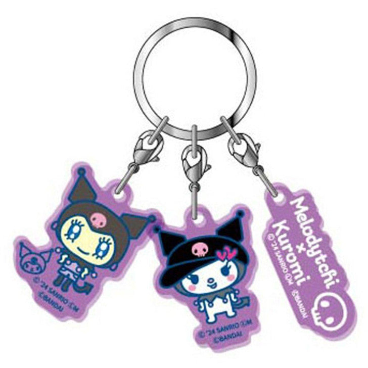 Tamagotchi x Sanrio C | Triple Acrylic Keychain Melodytchi × Kuromi