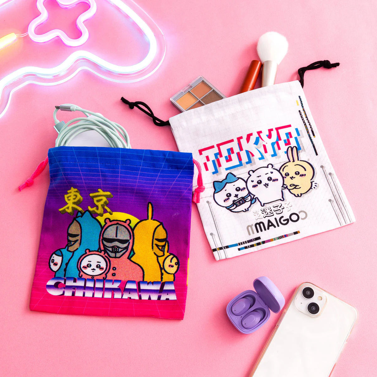 Chiikawa | 'Chiikawa Tokyo Chiikawa Medium Drawstring Pouch (Lost)