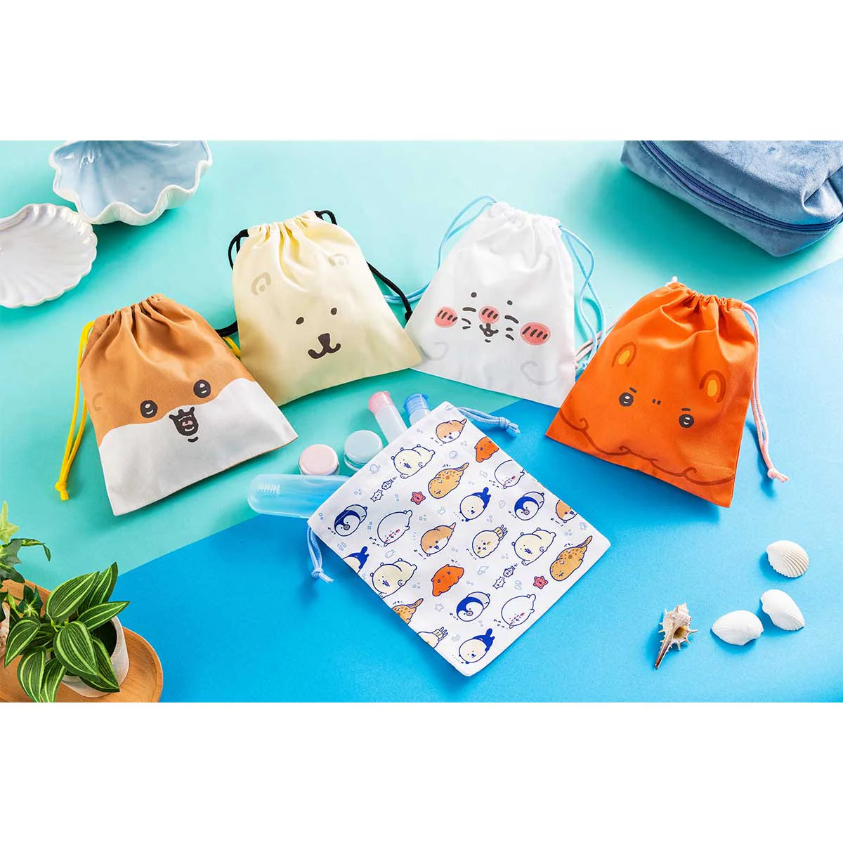 Nagano | Nagano Characters | Nagano Aquarium A Good Size Drawstring Bag (Polar Bear)