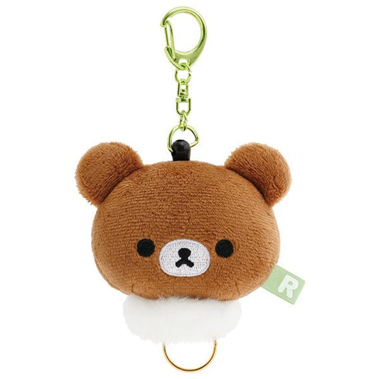 San-X | Rilakkuma Face Plush Reel Keychain - Chairoikoguma AB34204