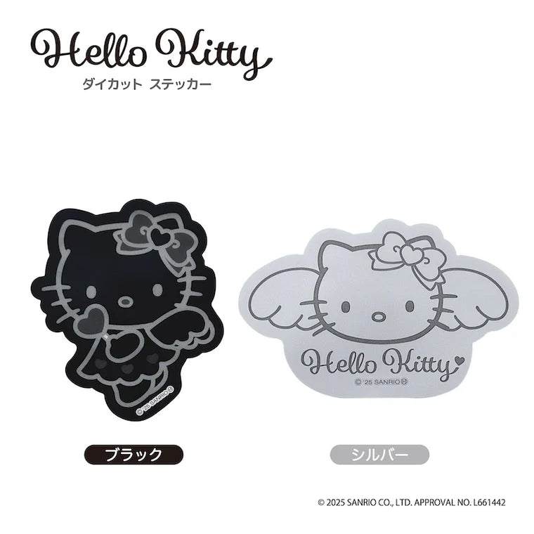 Sanrio | Hello Kitty Monochrome Black& Grey Collection | Hello Kitty Die-cut Sticker - Silver