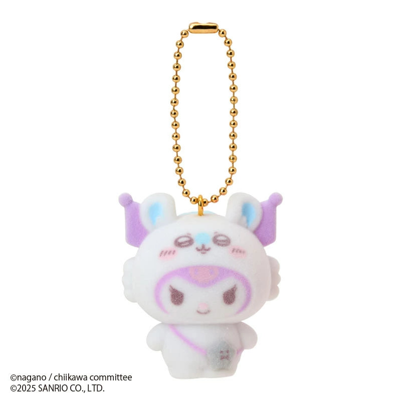 Chiikawa x Sanrio Characters Secret Flocked Mascot Charm Blind Box (All 10 Types) - Random 1 Pack
