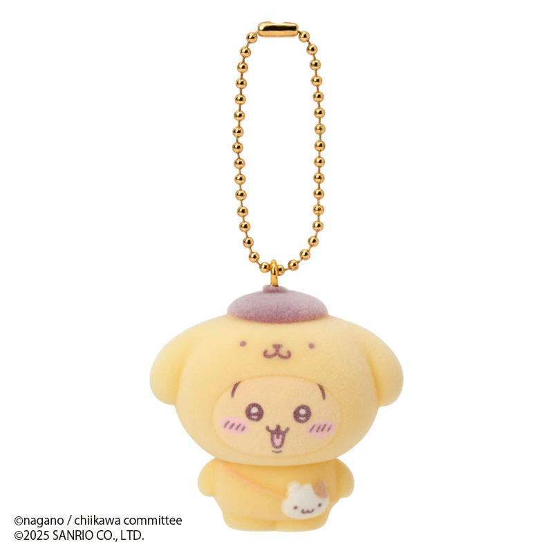 Chiikawa x Sanrio Characters Secret Flocked Mascot Charm Blind Box (All 10 Types) - Random 1 Pack