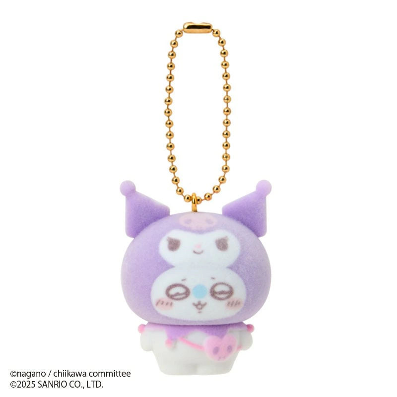 Chiikawa x Sanrio Characters Secret Flocked Mascot Charm Blind Box (All 10 Types) - Random 1 Pack