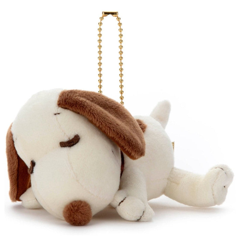 PEANUTS | Snoopy Cacao Sleeping Friend Ball Chain Mascot (White & Milk)