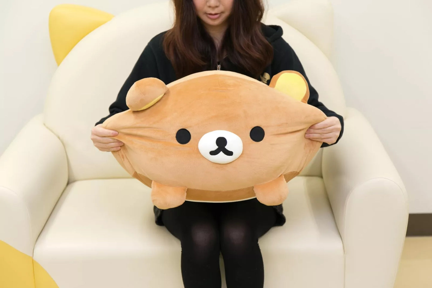 San-X | Rilakkuma Super Mochimochi Daifuku Cushion - Rilakkuma MX09401