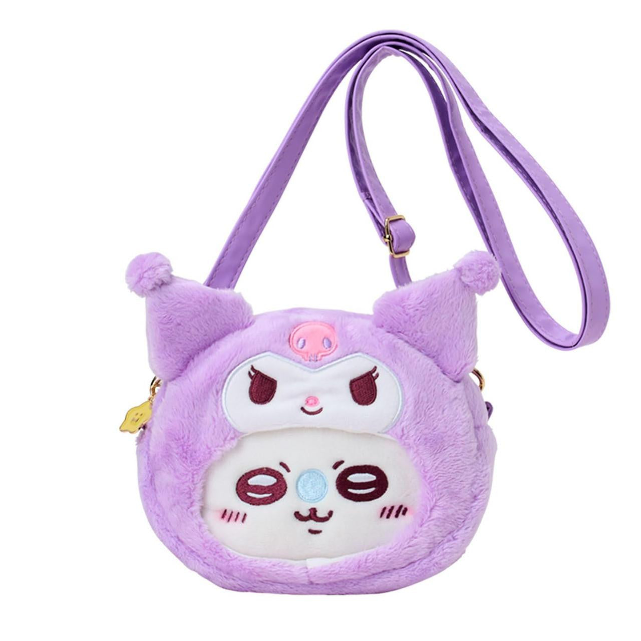 Chiikawa x Sanrio Characters Plush Bag Chiikawa (04Momonga) x Kuromi