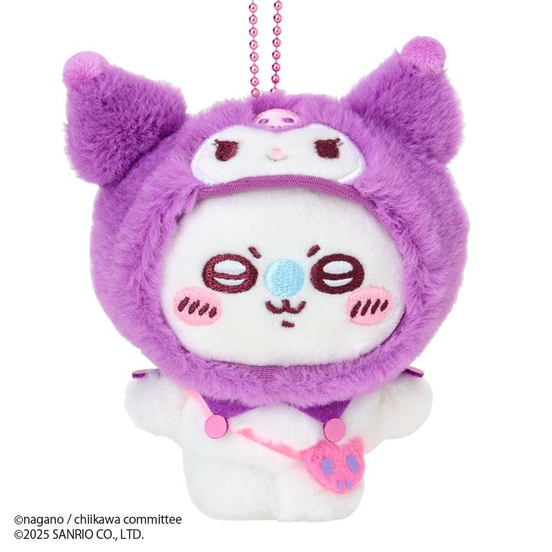 Chiikawa x Sanrio Characters Mascot Holder Chiikawa (04Momonga) x Kuromi