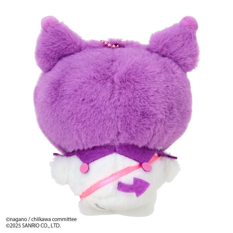 Chiikawa x Sanrio Characters Mascot Holder Chiikawa (04Momonga) x Kuromi