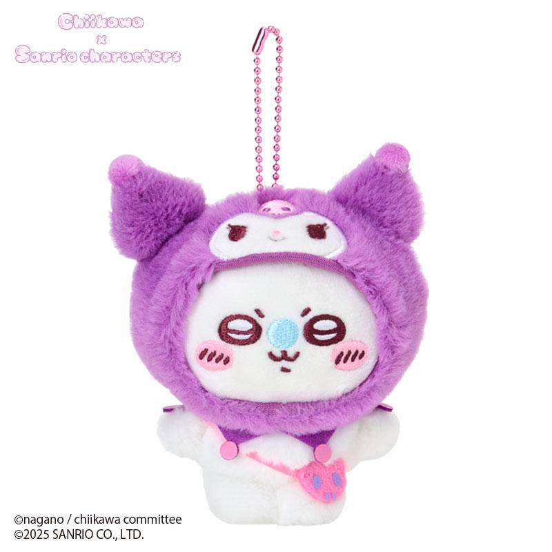 Chiikawa x Sanrio Characters Mascot Holder Chiikawa (04Momonga) x Kuromi