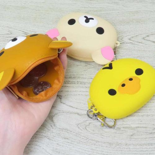 San-X | Rilakkuma Silicone Face Pouch Mini Pouch - Rilakkuma