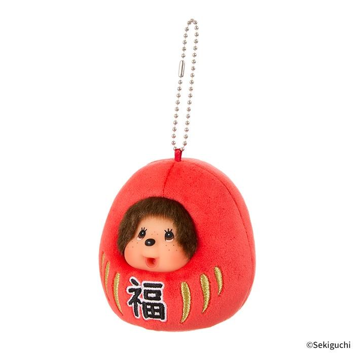 Monchhichi | Monchhichi Mascot Holder - Lucky Daruma Japanese New Year