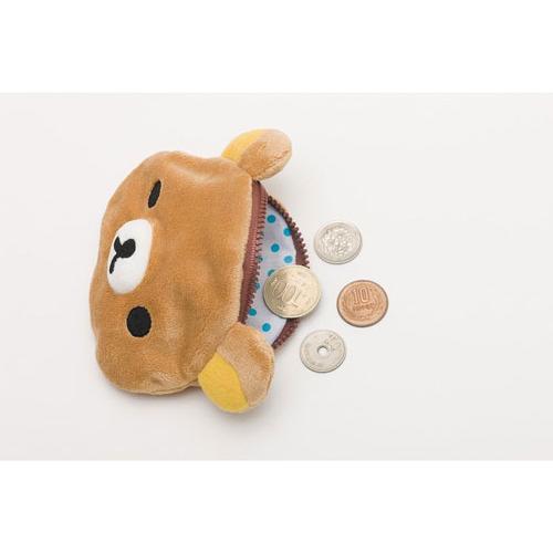 San-X | Rilakkuma Classic Plush Fabric Face-Shaped Coin Case - Korilakkuma CK69302