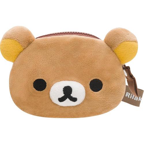 San-X | Rilakkuma Classic Plush Fabric Face-Shaped Coin Case - Rilakkuma CK69301