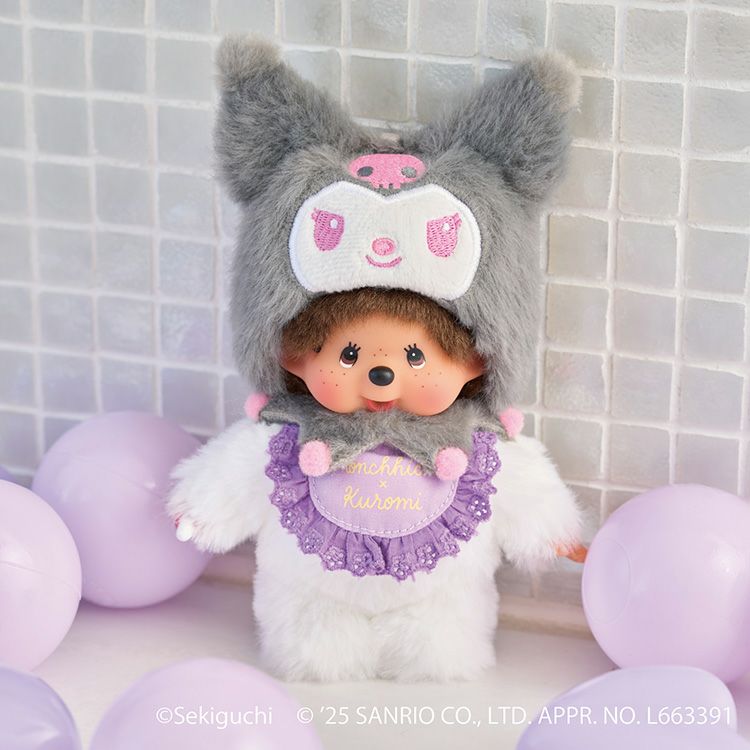 Monchhichi | Sanrio Characters Kuromi x Monchhichi Plush Keychain