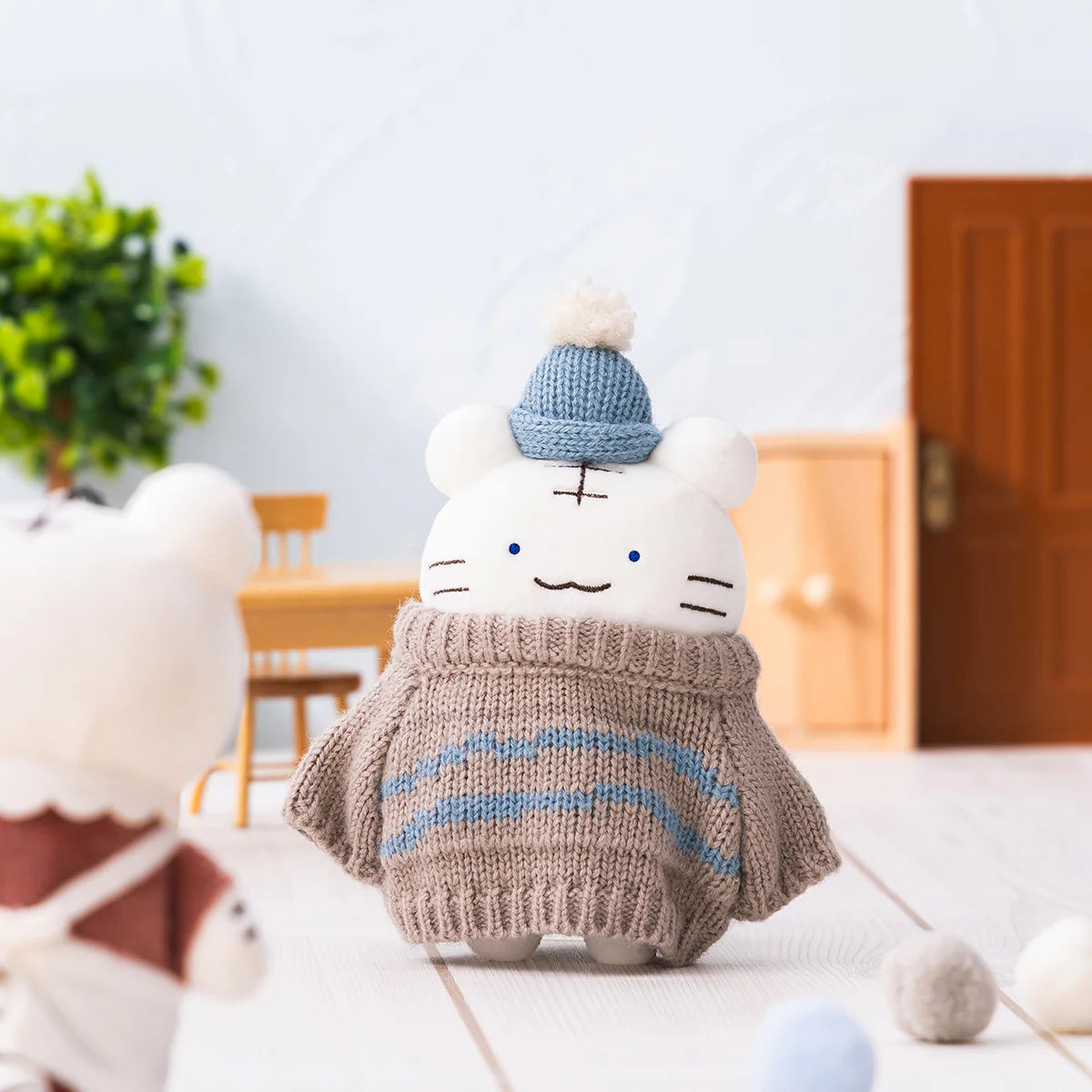 White Tiger and Black Tiger Winter Mascot - Oversized Sweater White Tiger