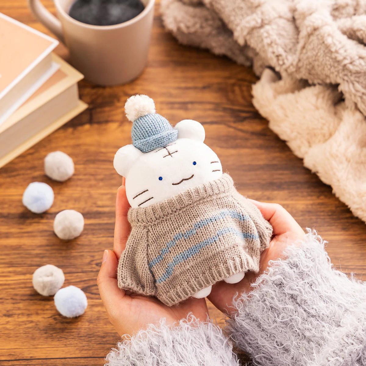 White Tiger and Black Tiger Winter Mascot - Oversized Sweater White Tiger