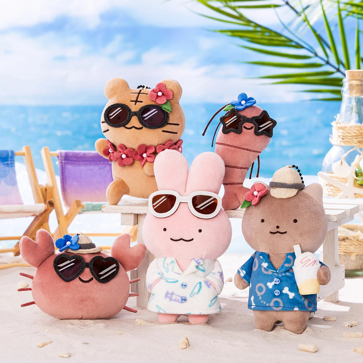 White Tiger and Black Tiger Vacation Plush Mascot - Kani-san