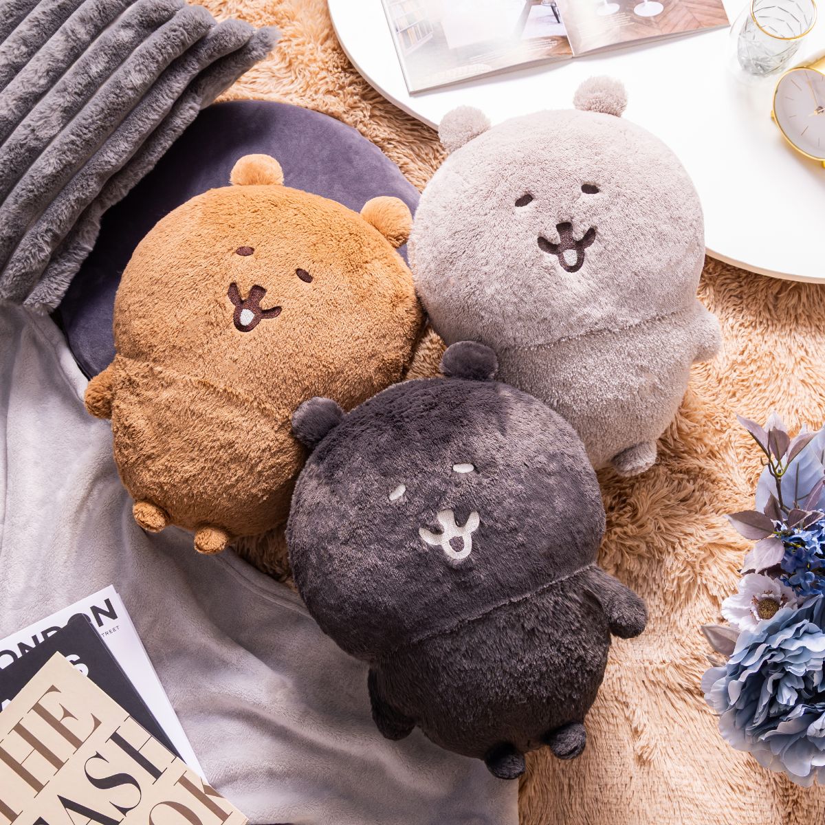 Nagano | Nagano Characters Nagano Bear Fluffy & Squishy Hugging Plush (Grey)